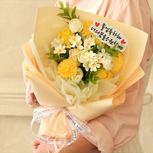 졸업식 꽃다발 비누꽃 토퍼 졸업 생일 학예회 재롱잔치 발표회 축하 선물 레몬데이즈M