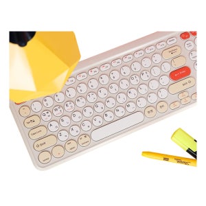 크림 멀티페어링 블루투스 5.0 저소음 무선 키보드 갤럭시탭 태블릿PC 핸드폰 스마트폰 노트북 컴퓨터