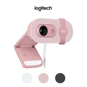 로지텍 브리오 100 웹캠 PC 화상회의 온라인수업 내장마이크 HD 1080p 핑크