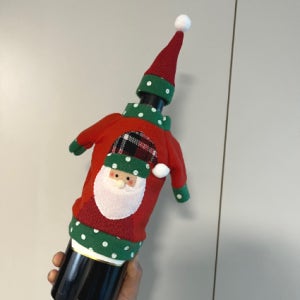 크리스마스 산타 와인병 커버 연말파티