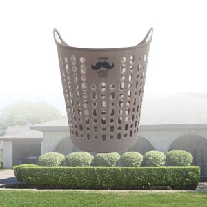 빨래통 이동식 스텐 세탁바구니 45L 트임형 수염 스칸디나 접이식 단 라탄 대형 철제