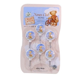 노노스 미니원형 행거 6P 소품걸이 벽후크 접착식 후크 주방 욕실 조리도구걸이