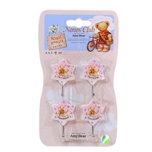 노노스 별 행거 4P 소품걸이 벽후크 접착식 후크 주방 욕실 조리도구걸이