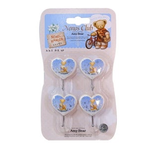 노노스 하트 행거 4P 소품걸이 벽후크 접착식 후크 주방 욕실 조리도구걸이