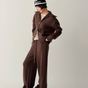 보니따스 밍크 융털 집업 세트 겨울 니트 상하 SET/ 브라운 아이보리 블랙