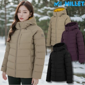 밀레 구스다운 여성 경량 숏패딩 콜드제로 신축성 산행 겨울점퍼 에베레스트 K2 한라산