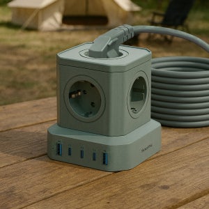 수피 65W 노트북 초고속 고용량 캠핑 큐브 USB 멀티탭 5구, 5m, 1개