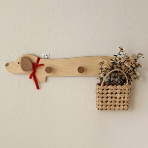 아카시아봉봉 아기방 벽행거 옷걸이 벽걸이 자작나무 닥스훈트 우드행거