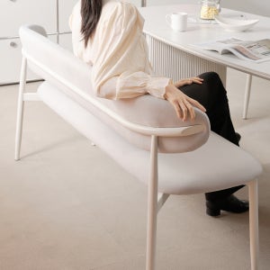 등받이 식탁벤치의자 다이닝체어 패브릭 긴 장의자 솔리브 오프화이트