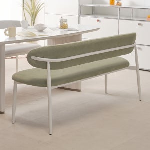 등받이 식탁벤치의자 다이닝체어 패브릭 긴 장의자 솔리브 그린