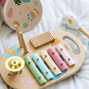 클래식월드 블룸리듬악기세트 유아 원목 악기 심벌 실로폰 마라카스 장난감 리듬 세트 교구