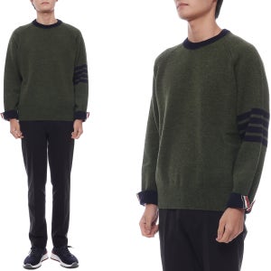 톰브라운 25FW 남성 사선 스트라이프 울 니트 MKA569B Y1026 310