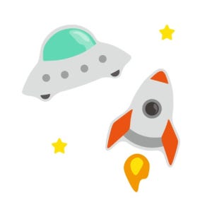 우주선 2종 아트 벽매트