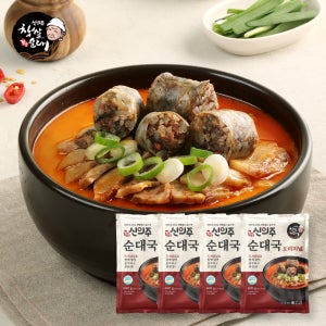 신의주찹쌀순대 국밥 해장국 간편식 3종 순대국 오리지널, 600g, 4개