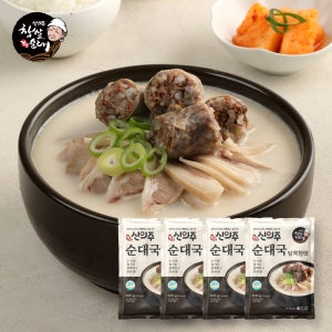 신의주찹쌀순대 국밥 해장국 간편식 3종 순대국 담백한맛, 600g, 4개