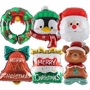 은박풍선 크리스마스 6종세트 산타 리스 선물상자