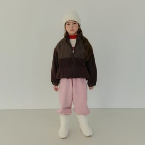 EJ 플리스배색점퍼, 여아보세옷 1세 2세 3세 여자아이옷 어린이집등원룩