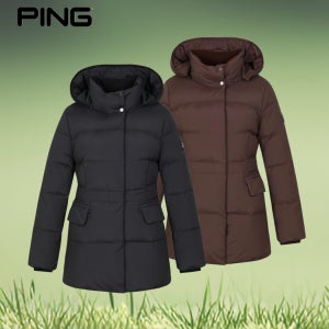 핑 골프웨어 여성 골프 점퍼 절개 라인 후드 구스 다운 점퍼 2E4JA259