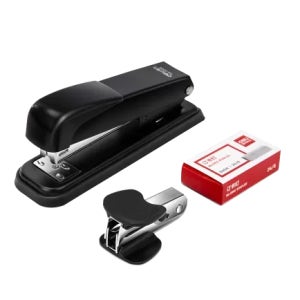 델리 0359BK 클래식 스테이플러 제침기 33호침 3종 세트 블랙