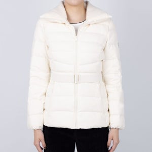 게스 여성 페더라이트 퍼포먼스 벨티드 숏 구스 패딩 아이보리 YO4W5870 I
