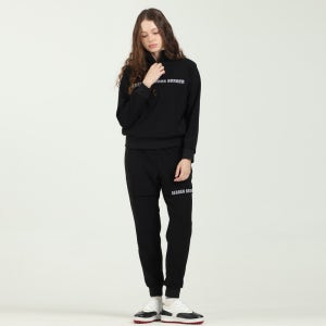 여자골프웨어 겨울 골프복 밍크 안감 스포티 셋업 반집업 긴팔티 조거핏 슬림팬츠 레터링