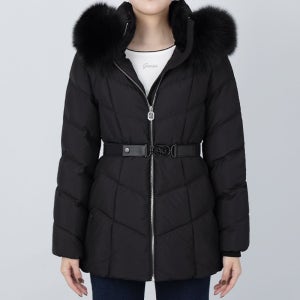 게스 여성 폭스 퍼 글램 다운 패딩 블랙 YO4W5875 B