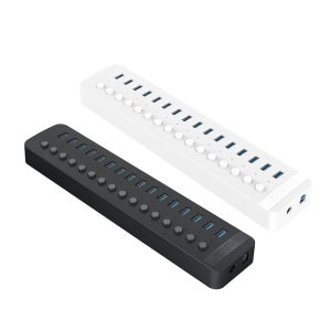 오리코 유전원 USB3.0 허브 16포트 12V아답터 5Gbps 개별스위치