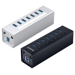 오리코 유전원 USB3.0 허브 7포트 12V아답터 개별LED