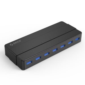 오리코 유전원 USB3.0 허브 7포트 12V아답터 개별LED