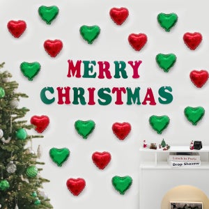 파티아일랜드 크리스마스 하트 포토월 파티 세트 성탄절 감성 인테리어 풍선 데코