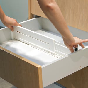 구디푸디 이지핏 길이조절 서랍 칸막이 정리 파티션 대형, 화이트, 2개