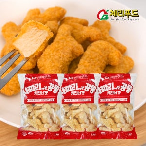 체리푸드 사파리에 간 공룡치킨너겟 순살 치킨 국내산 1kg, 3개