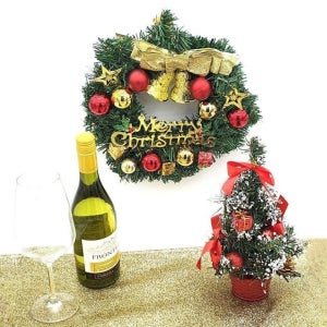 크리스마스 리스 골드리본 크리스마스장식 데코 벽 소품 장식 인테리어