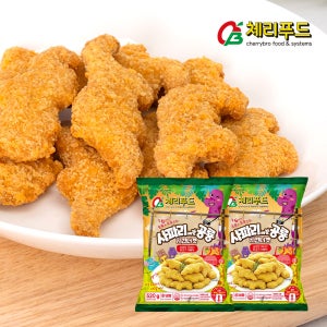 체리푸드 사파리에 간 공룡치킨너겟 순살 치킨 국내산 520g, 2개