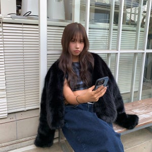 카라 크롭 퍼 자켓 페이크퍼 겨울 아우터 숏자켓 데일리룩