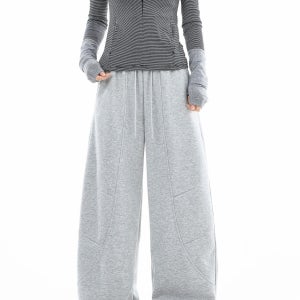 여성 기모 와이드팬츠 겨울 통바지 한정 할인 헤더그레이 S