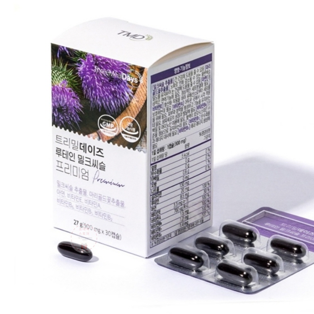 TM 눈건강 간건강 루테인 밀크씨슬 프리미엄 900mg x 30캡슐 실리마린 류테인
