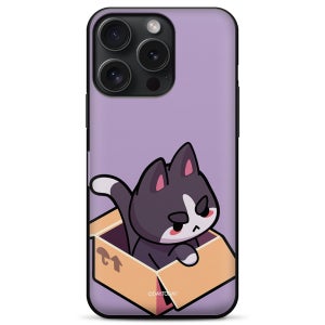 귀여운 캐릭터 고양이 범퍼 카드 케이스 화났냥, 아이폰14 프로 맥스
