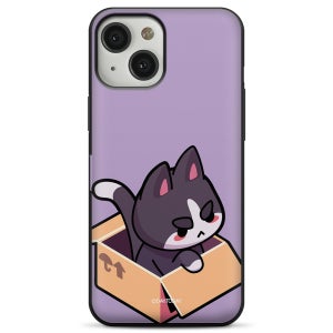 귀여운 캐릭터 고양이 범퍼 카드 케이스 화났냥, 아이폰14 플러스