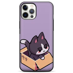 귀여운 캐릭터 고양이 범퍼 카드 케이스 화났냥, 아이폰12 프로