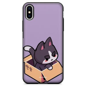 귀여운 캐릭터 고양이 범퍼 카드 케이스 화났냥, 아이폰X