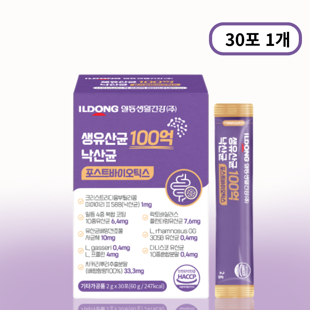생유산균 낙산균 포스트바이오틱스 100억유산균 30포, 1개