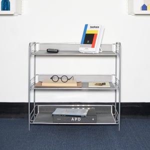 동서가구 라키 미드센츄리 철제 메쉬 스탠드 선반 620x295x600, 3단, 스틸