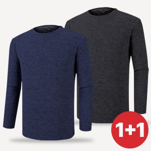 1+1 남성 겨울 작업 티셔츠 기모 등산복 상의 긴팔 등산티셔츠 아웃도어 (M6WT12)