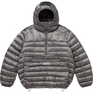 25FW 슈프림패딩 슈프림 마이크로 다운 하프 집 후드 풀오버 실버