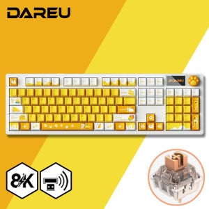 [리뷰이벤트] 다얼유 A104 PRO 8K MASTER 유 무선 게이밍 기계식 키보드 망고캣, 저음머스타드축