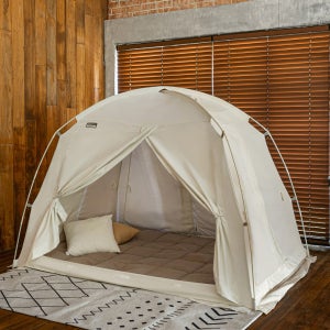 따수미 시그니처 난방텐트 S-PE폴 보온 방한 침대 실내 수면 텐트 퀸, 아이보리