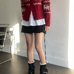 겨울 뽀글퍼 워머 둥근코 털부츠 발편한 데일리 폴딩 워머워커 미들 2cm굽 (블랙)