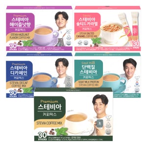 맥널티 스테비아 커피믹스 30개입 5종 택2 골라담기(디카페인/단백질/헤이즐넛/솔티드카라멜)