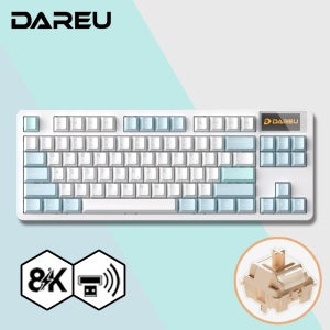 [리뷰이벤트] 다얼유 A87 PRO 8K MASTER 유 무선 게이밍 기계식 키보드 아이스블루, 라떼축